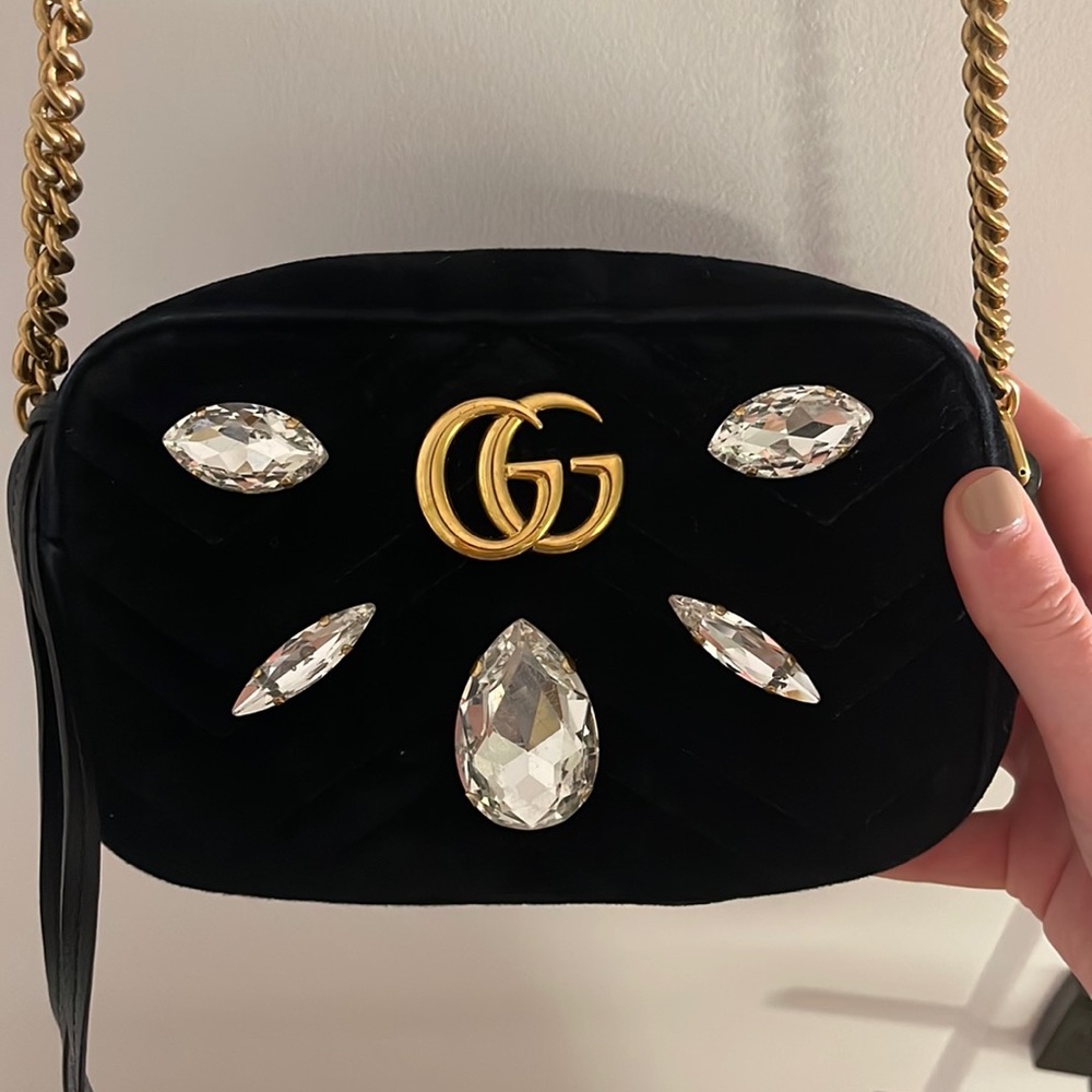 ❤️ Authentic Gucci Marmot Matelassé Crystal Embellished Mini Bag❤️